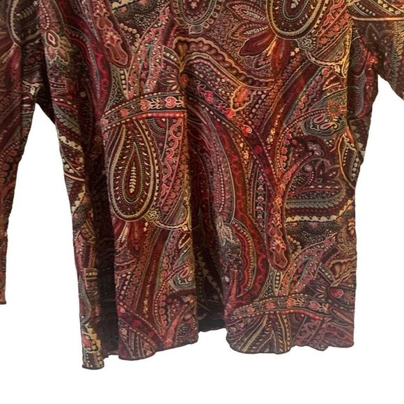 Pre Owned Women’s JKLA II Paisley Print Style Blouse Sz 18/20W Hippie Vibe - Picture 2 of 11